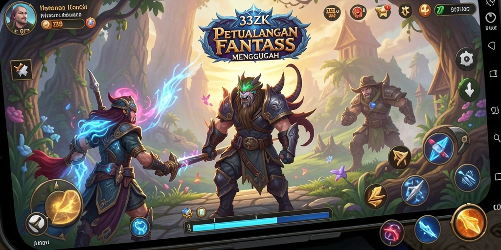 Tangkapan layar utama dari gameplay RPG yang menegangkan di 33ZK.
