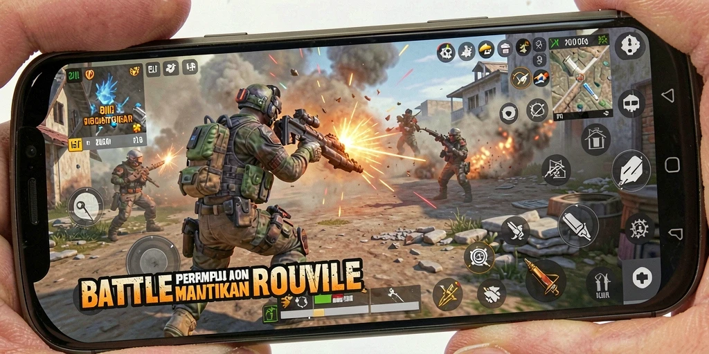 Tampilan gameplay seru dalam pertempuran Battle Royale di 8II.