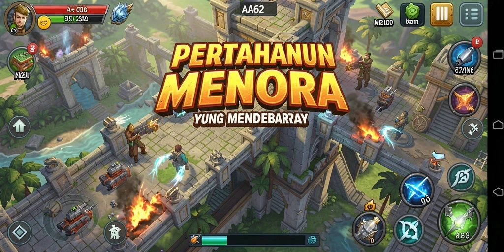 Tampilan menakjubkan dari gameplay Tower Defense yang seru.