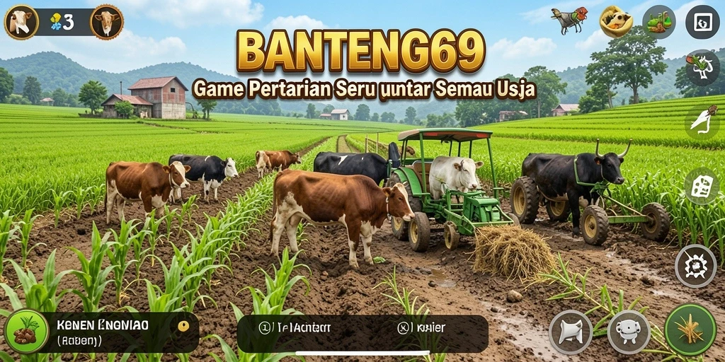 Screenshot gameplay BANTENG69 menampilkan aktivitas pertanian yang seru.