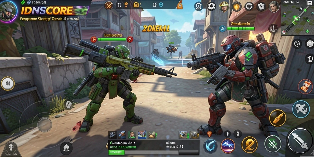 Tampilan menakjubkan dari gameplay IDNSCORE dengan aksi pertempuran yang mendebarkan.