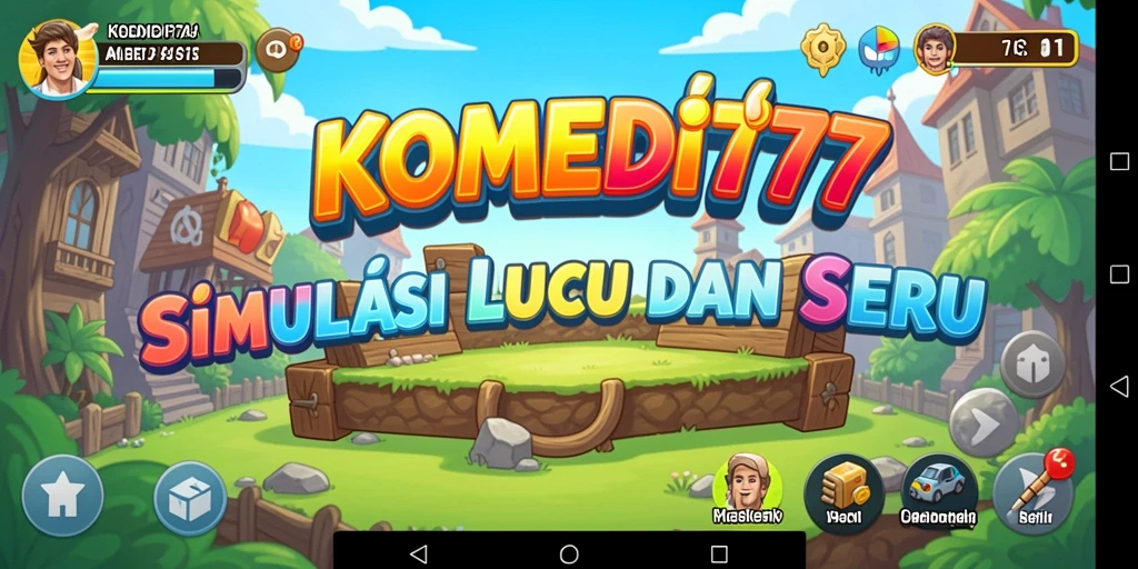 Screenshot gameplay KOMEDI77 menampilkan interaksi lucu dan karakter unik.