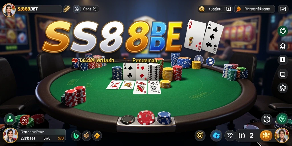 Tampilan gameplay Poker yang mendebarkan di SS88BET.