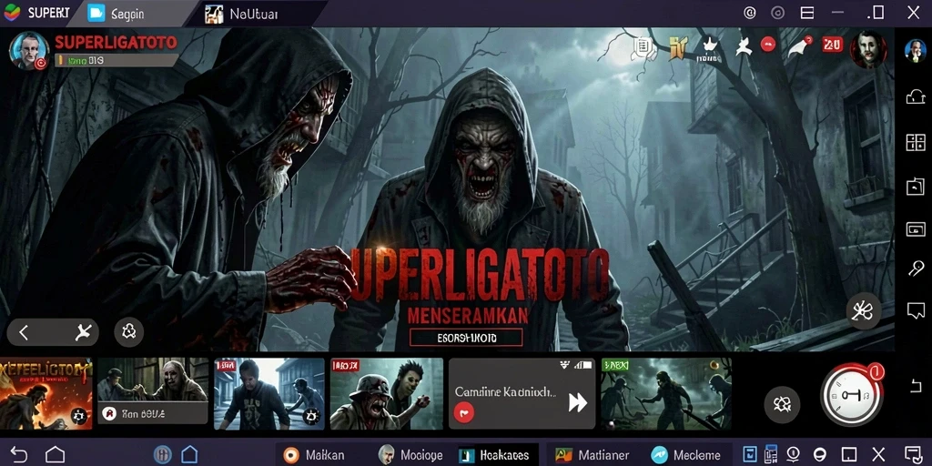 Gameplay SUPERLIGATOTO yang menegangkan dan menyeramkan.