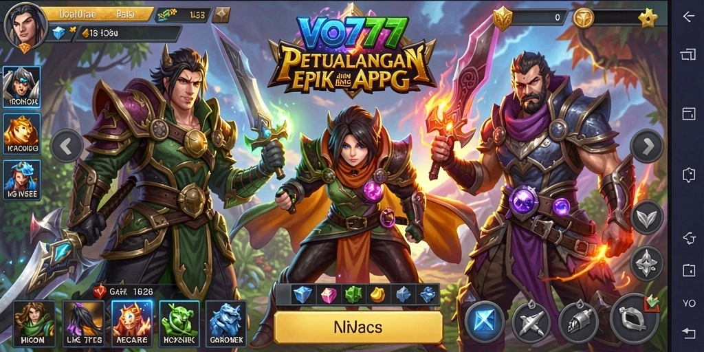 Tampilan gameplay <strong>VO777</strong> yang menampilkan pertarungan seru dan eksplorasi dunia.