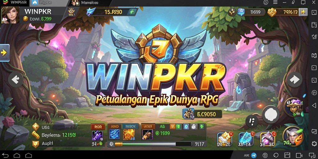 Tampilan gameplay seru dalam WINPKR yang menyajikan pertarungan epik.
